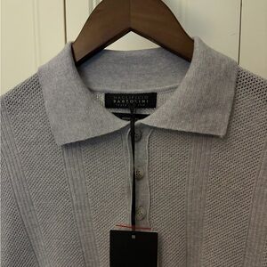Bartolini Merino Wool Polo. Gray Color